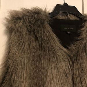 Ann Taylor Long Fur Vest